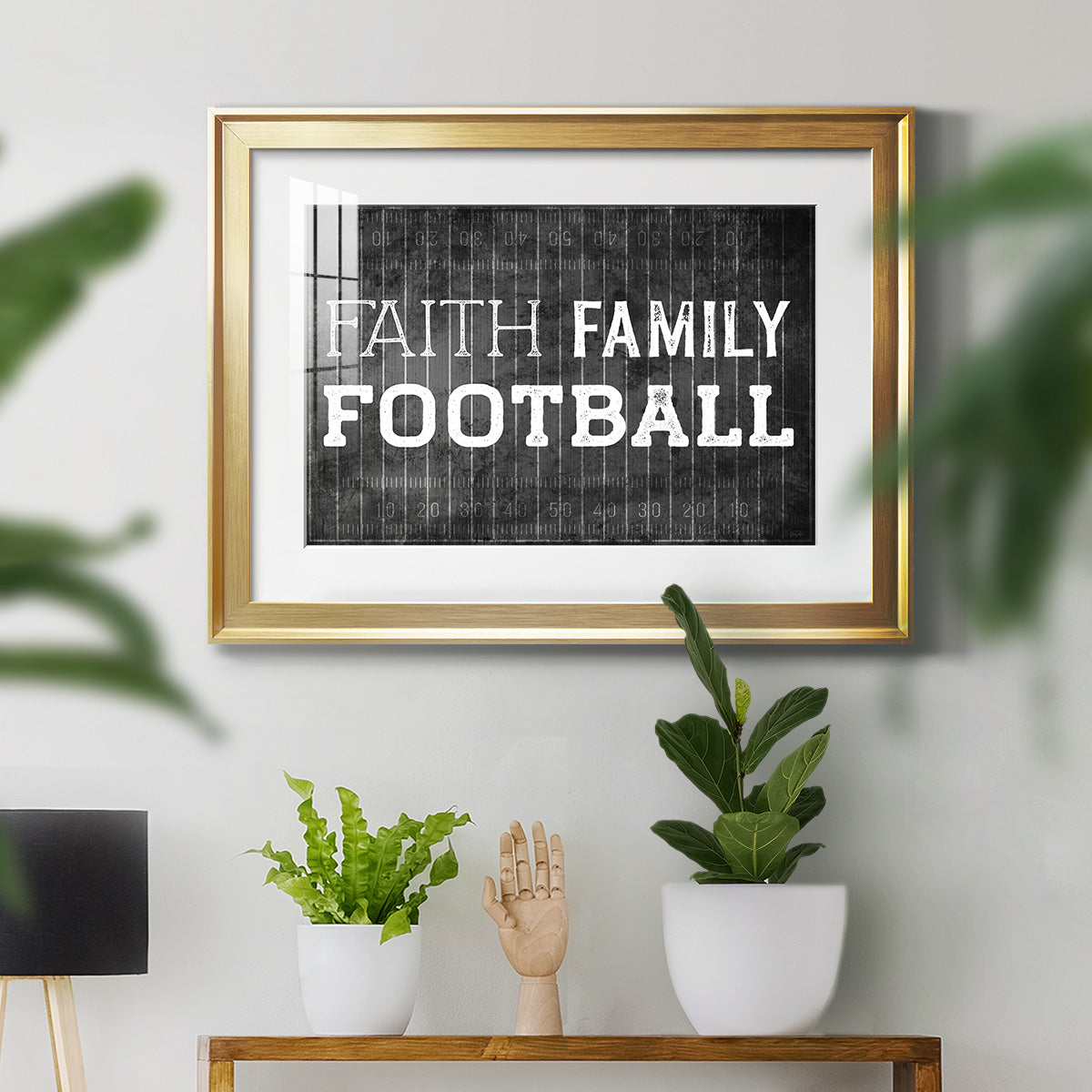 Faith Family Football Premium Framed Print - Ready to Hang