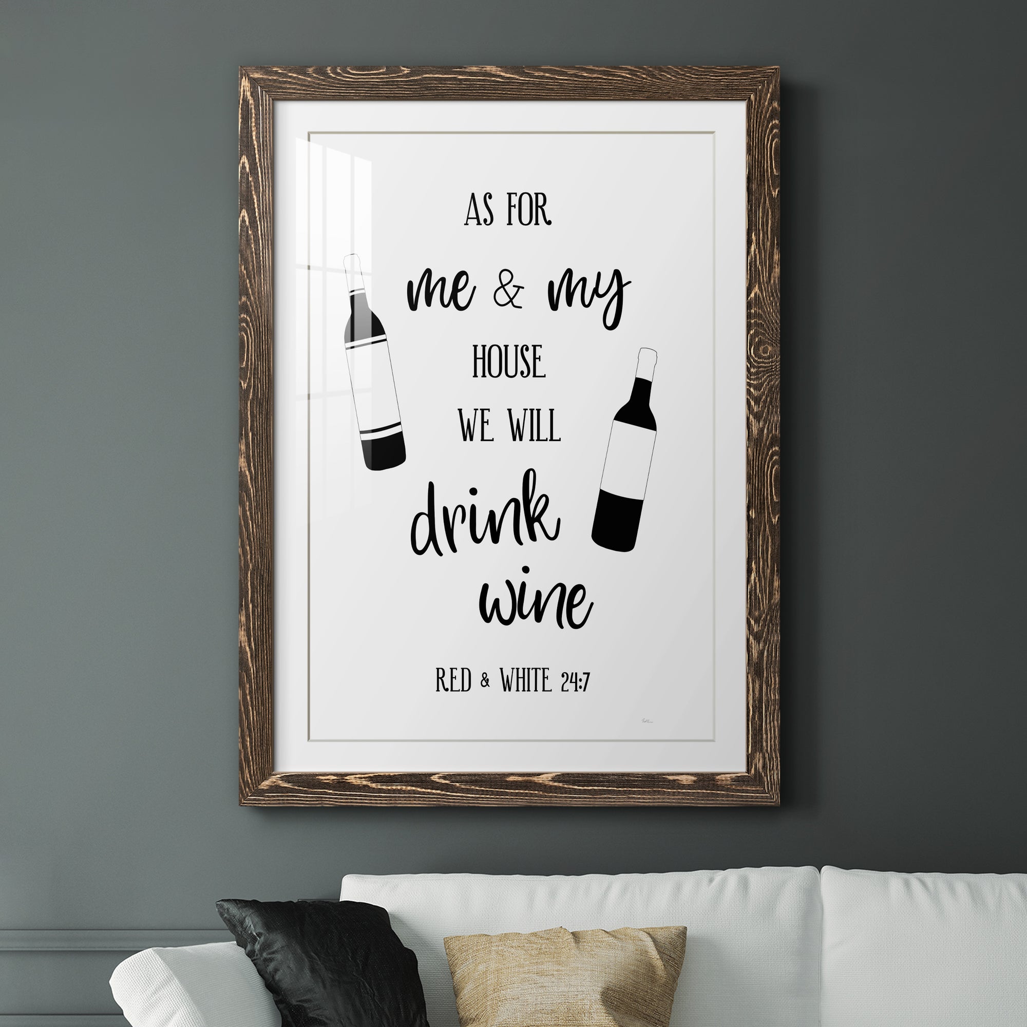 Drink Wine - Premium Framed Print - Distressed Barnwood Frame - Ready to Hang