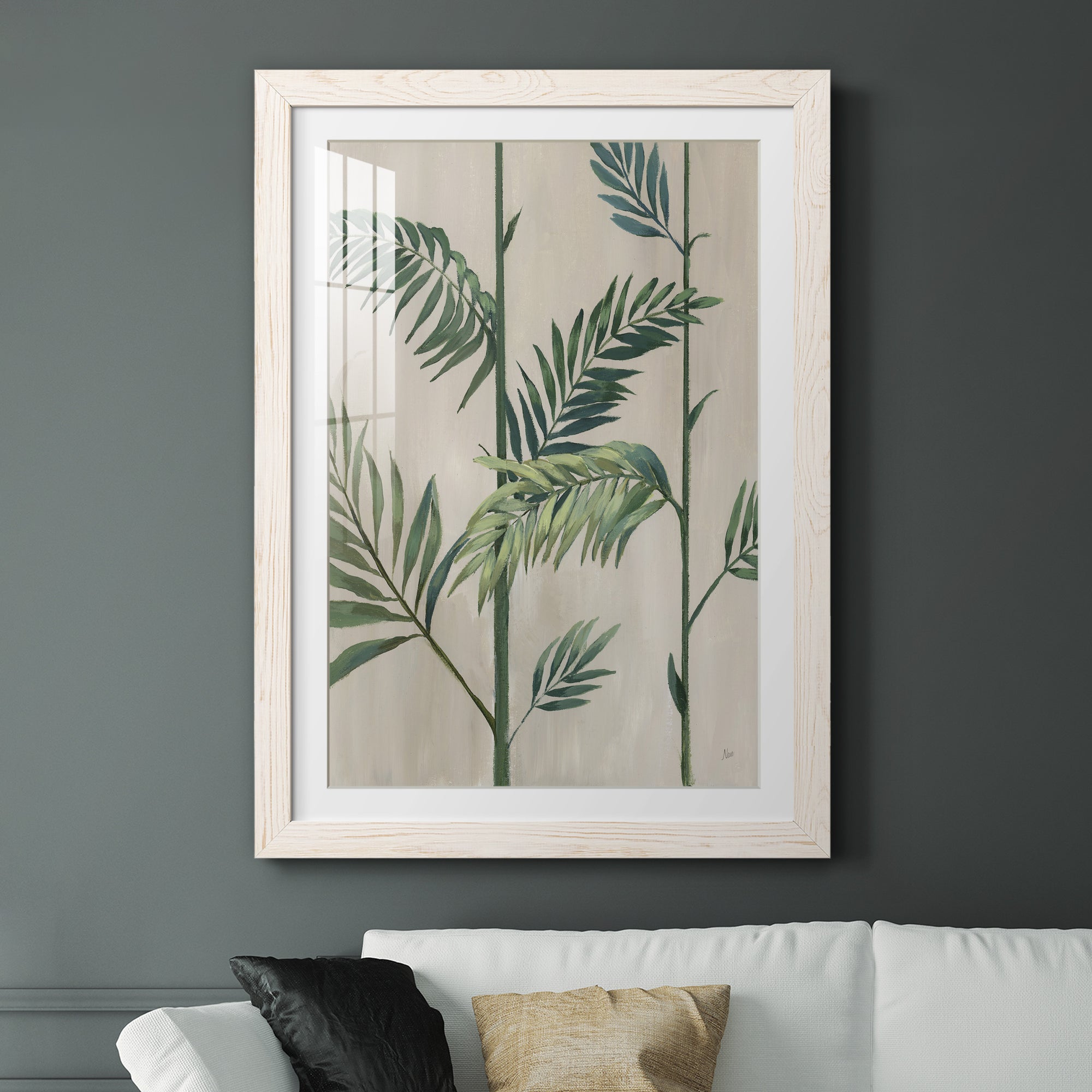 Modern Fronds II - Barnwood Framed Art Print
