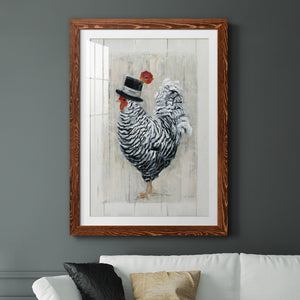 Sunday Best Rooster - Barnwood Framed Art Print