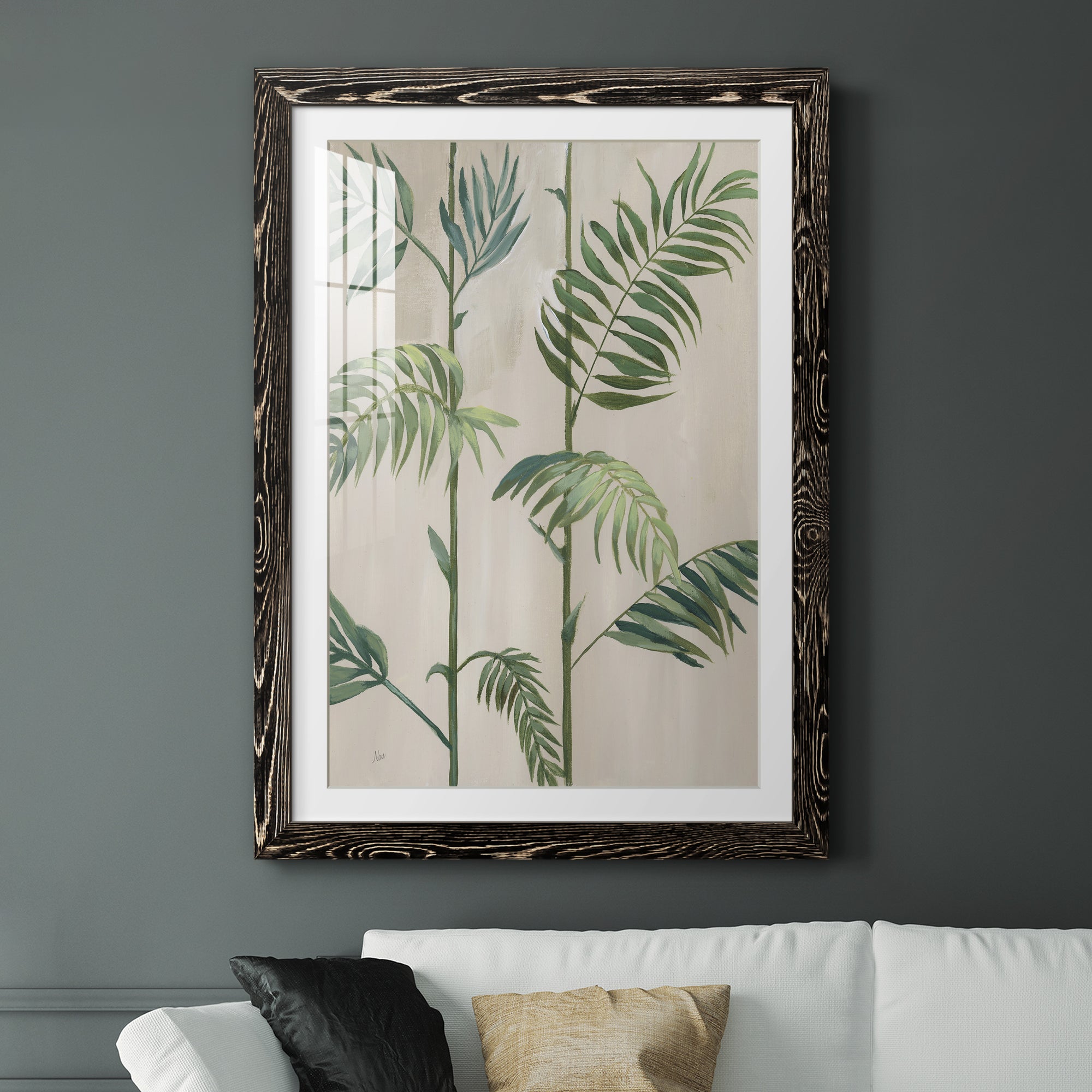 Modern Fronds I - Barnwood Framed Art Print