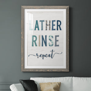 Lather Rinse Repeat - Barnwood Framed Art Print