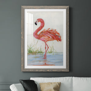 Flamingo II - Barnwood Framed Art Print