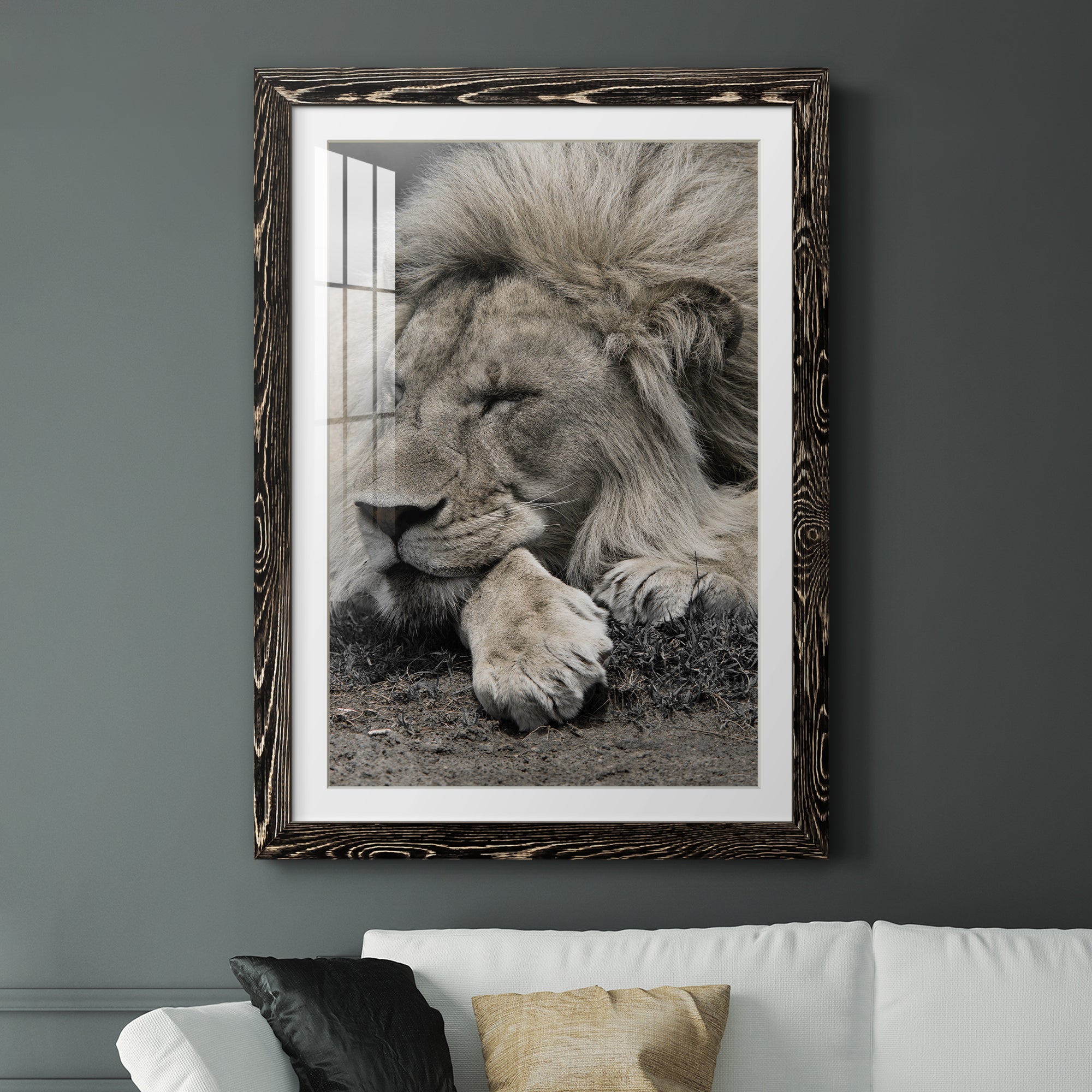 Sleepy Afternoon in Masai Mara - Barnwood Framed Art Print