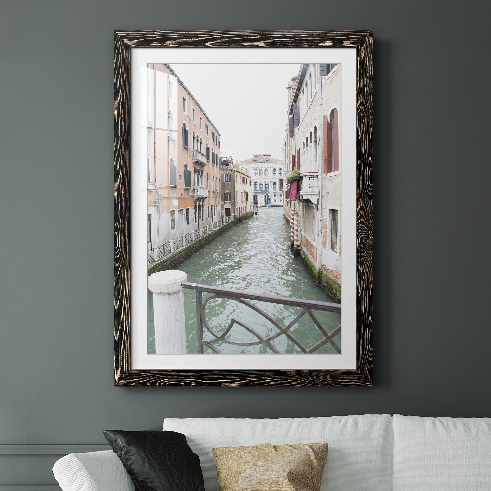 Venice Canal I - Premium Framed Print - Distressed Barnwood Frame - Ready to Hang