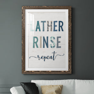 Lather Rinse Repeat - Barnwood Framed Art Print
