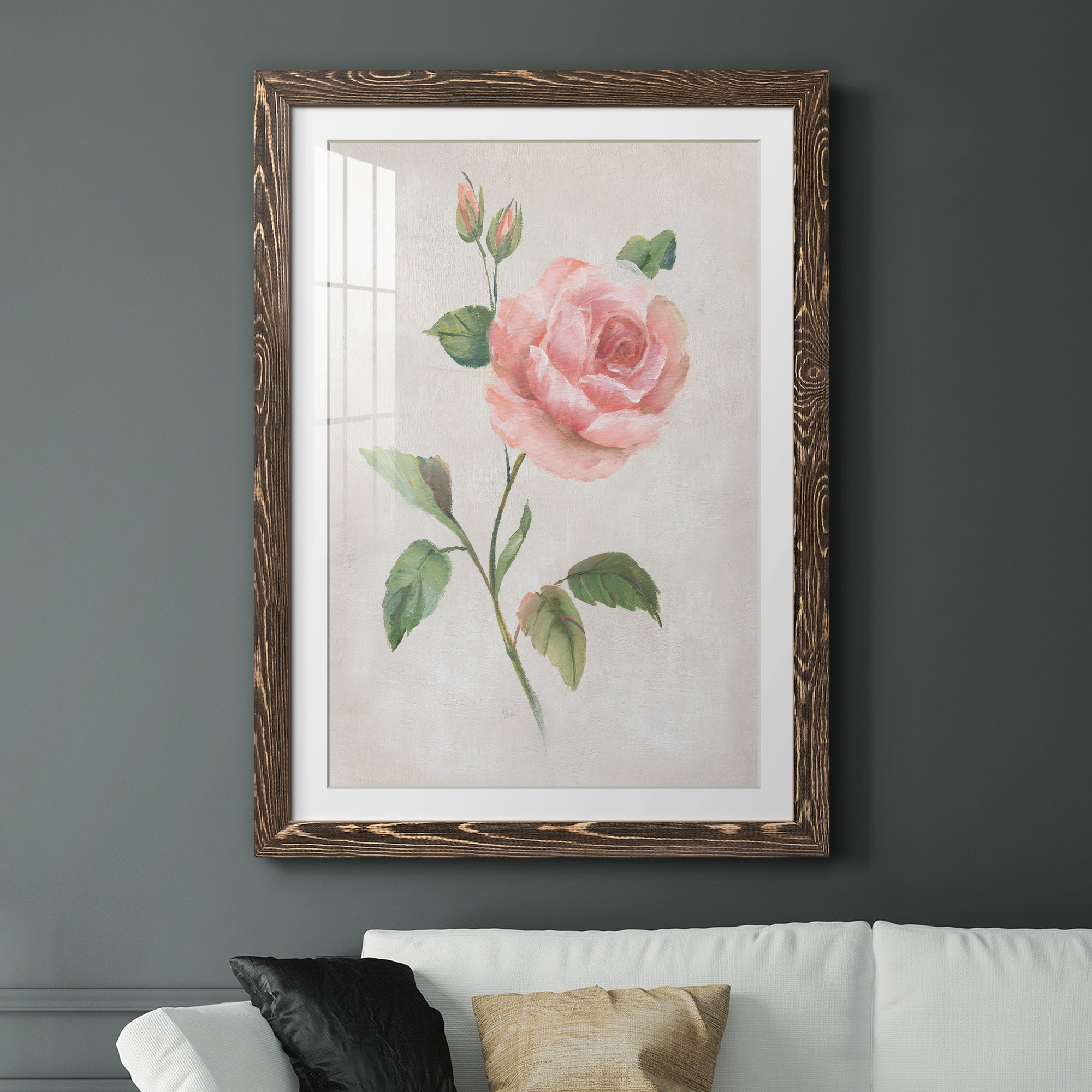 Grandiflora I - Barnwood Framed Art Print