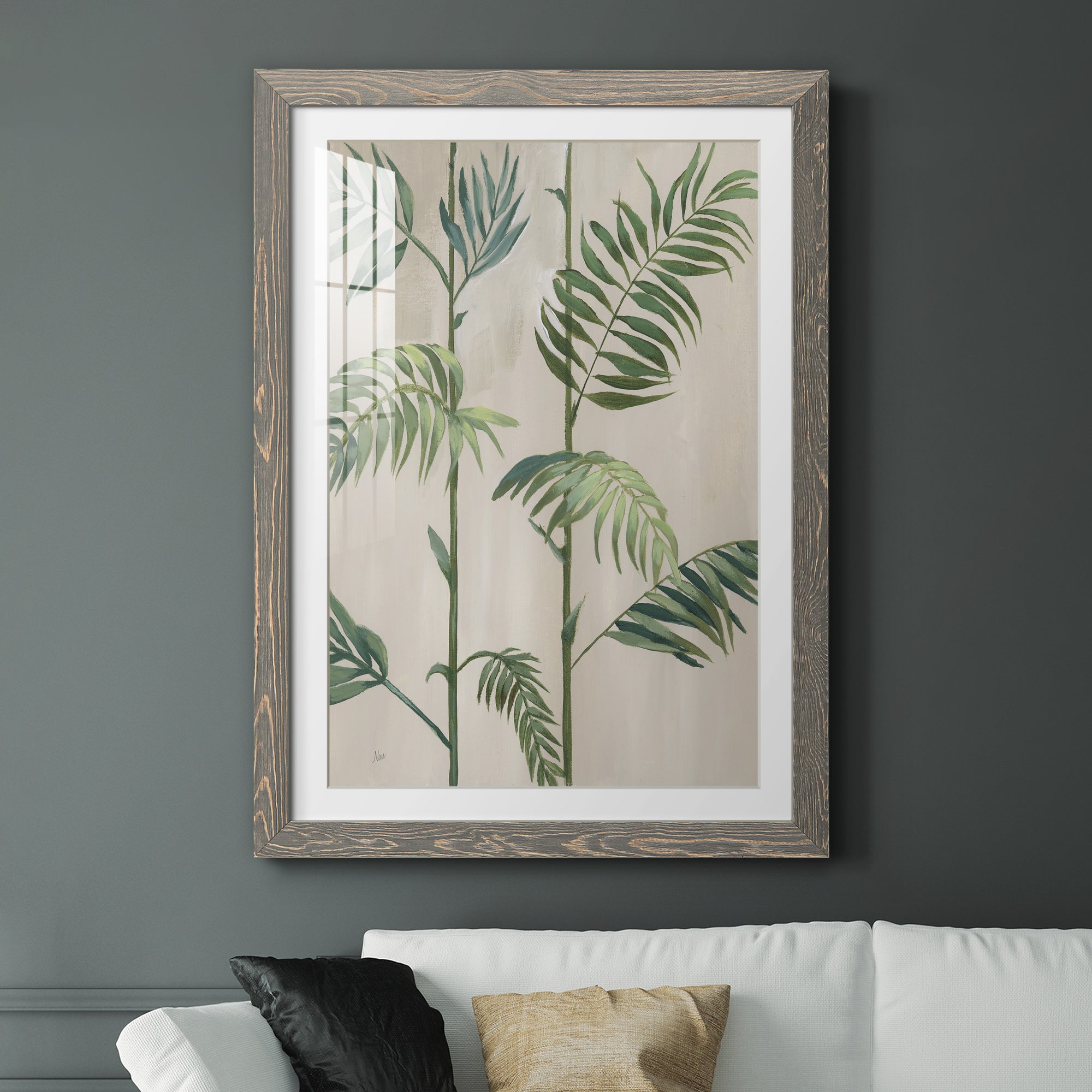 Modern Fronds I - Barnwood Framed Art Print