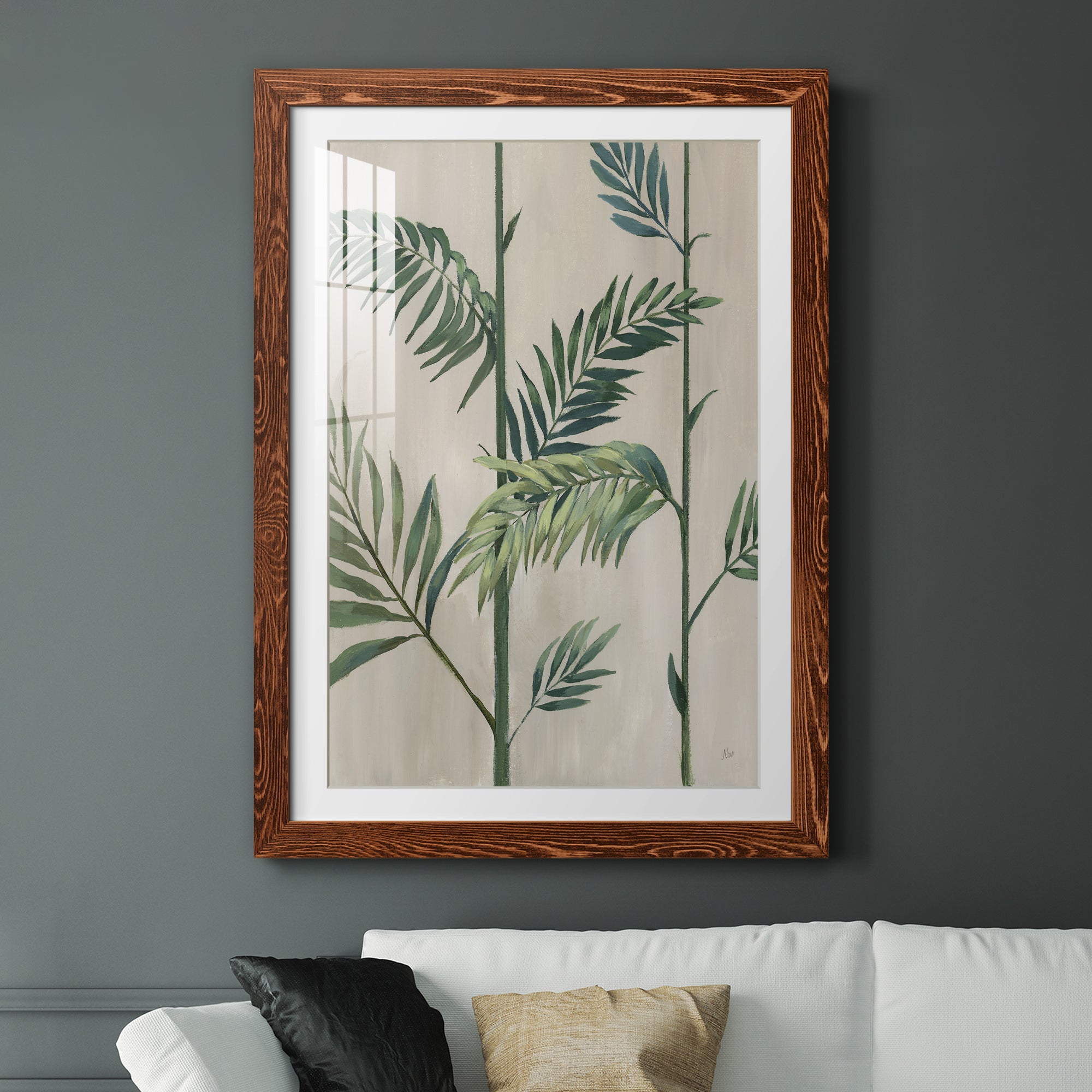 Modern Fronds II - Barnwood Framed Art Print