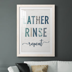 Lather Rinse Repeat - Barnwood Framed Art Print