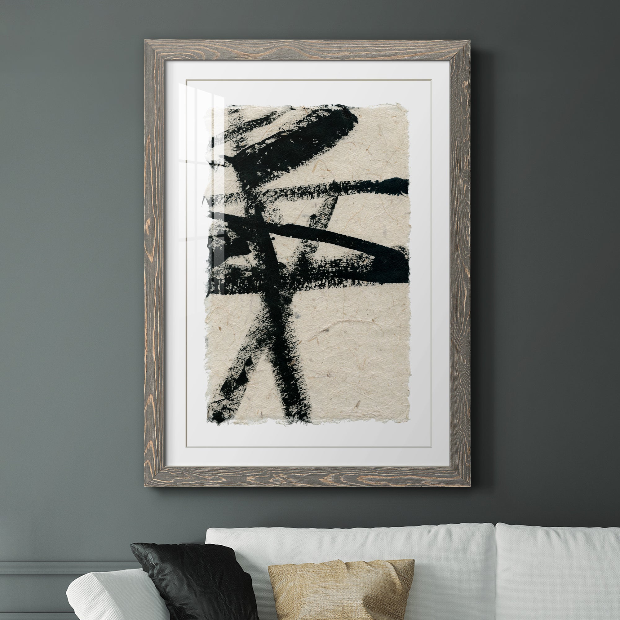 Lines Crossed III - Premium Framed Print - Distressed Barnwood Frame - Ready to Hang