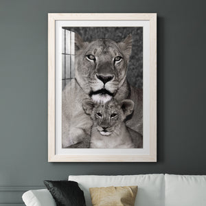 Lioness and Cub - Barnwood Framed Art Print