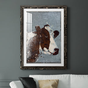 Cow On Galvanized Metal - Barnwood