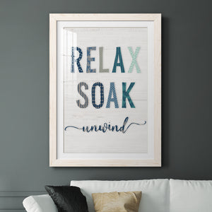 Relax Soak Unwind - Barnwood Framed Art Print