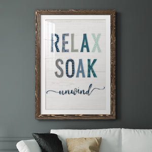 Relax Soak Unwind - Barnwood Framed Art Print