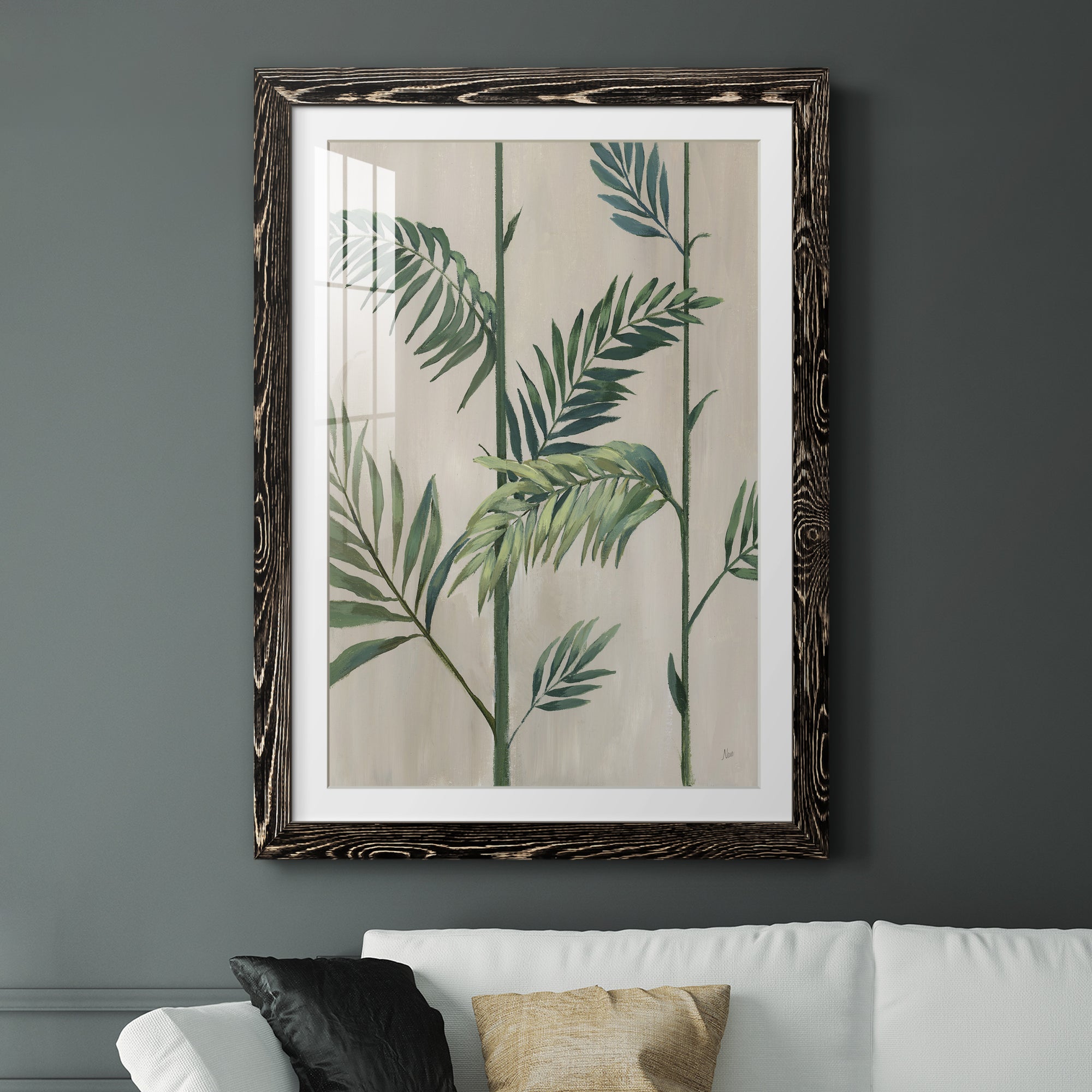 Modern Fronds II - Barnwood Framed Art Print