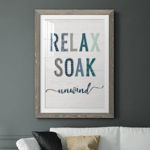 Relax Soak Unwind - Barnwood Framed Art Print