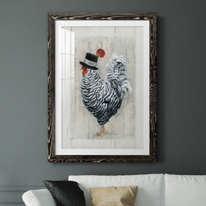 Sunday Best Rooster - Barnwood Framed Art Print
