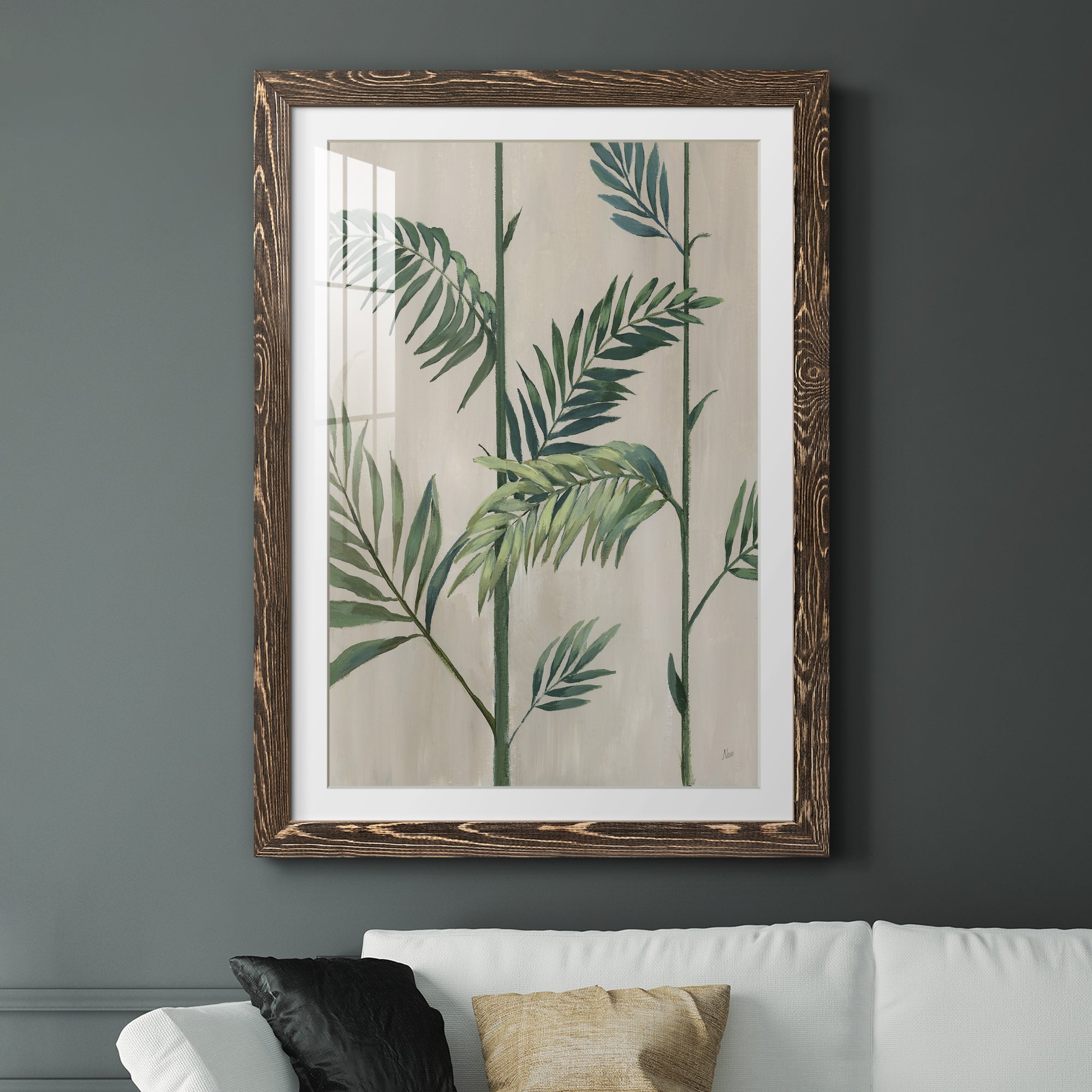 Modern Fronds II - Barnwood Framed Art Print
