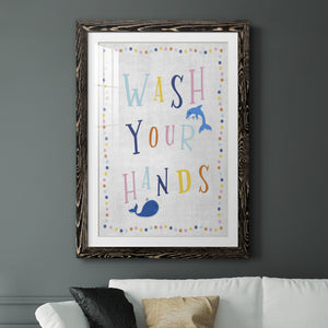 Wash Your Hands - Premium Framed Print - Distressed Barnwood Frame - Ready to Hang