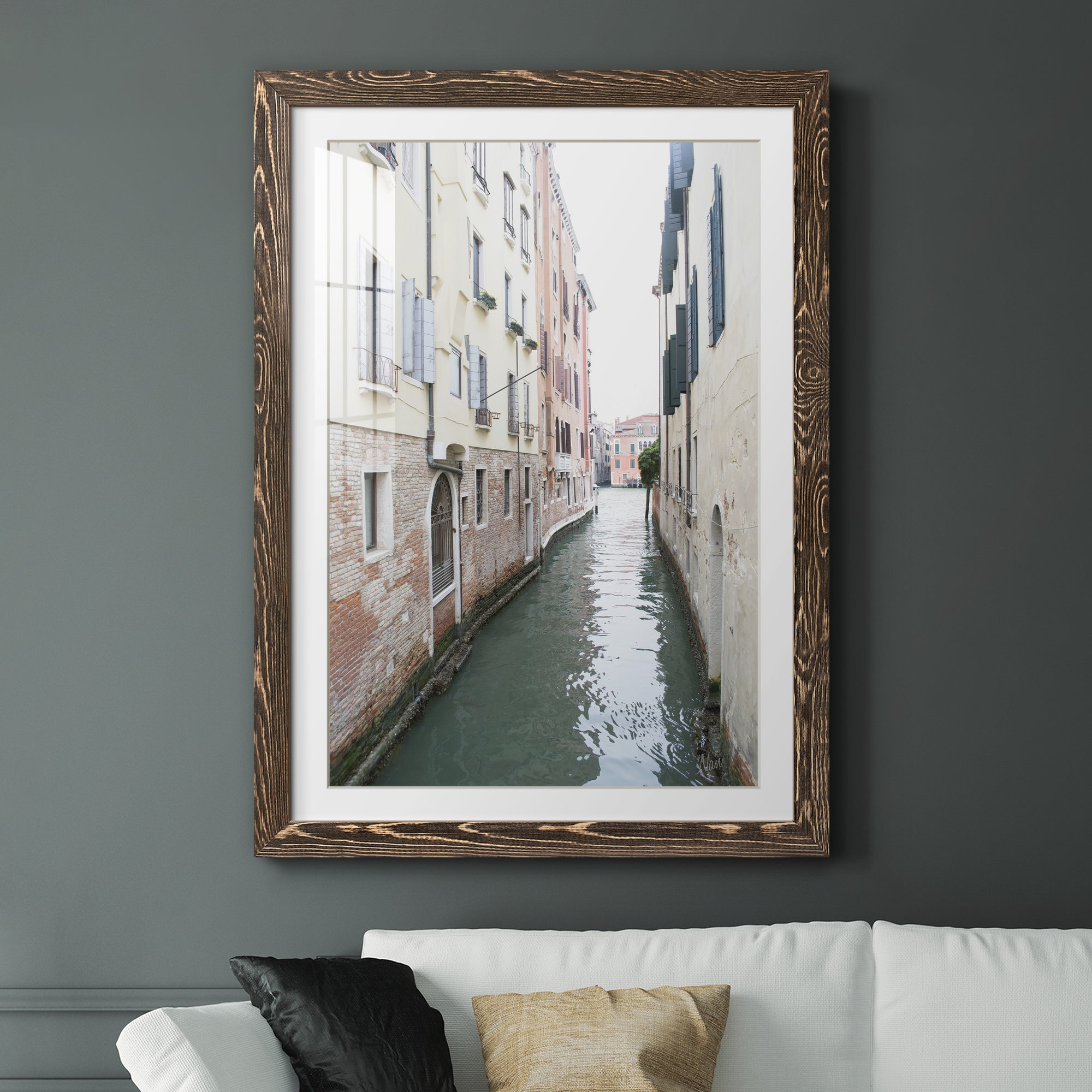 Venice Canal II - Premium Framed Print - Distressed Barnwood Frame - Ready to Hang