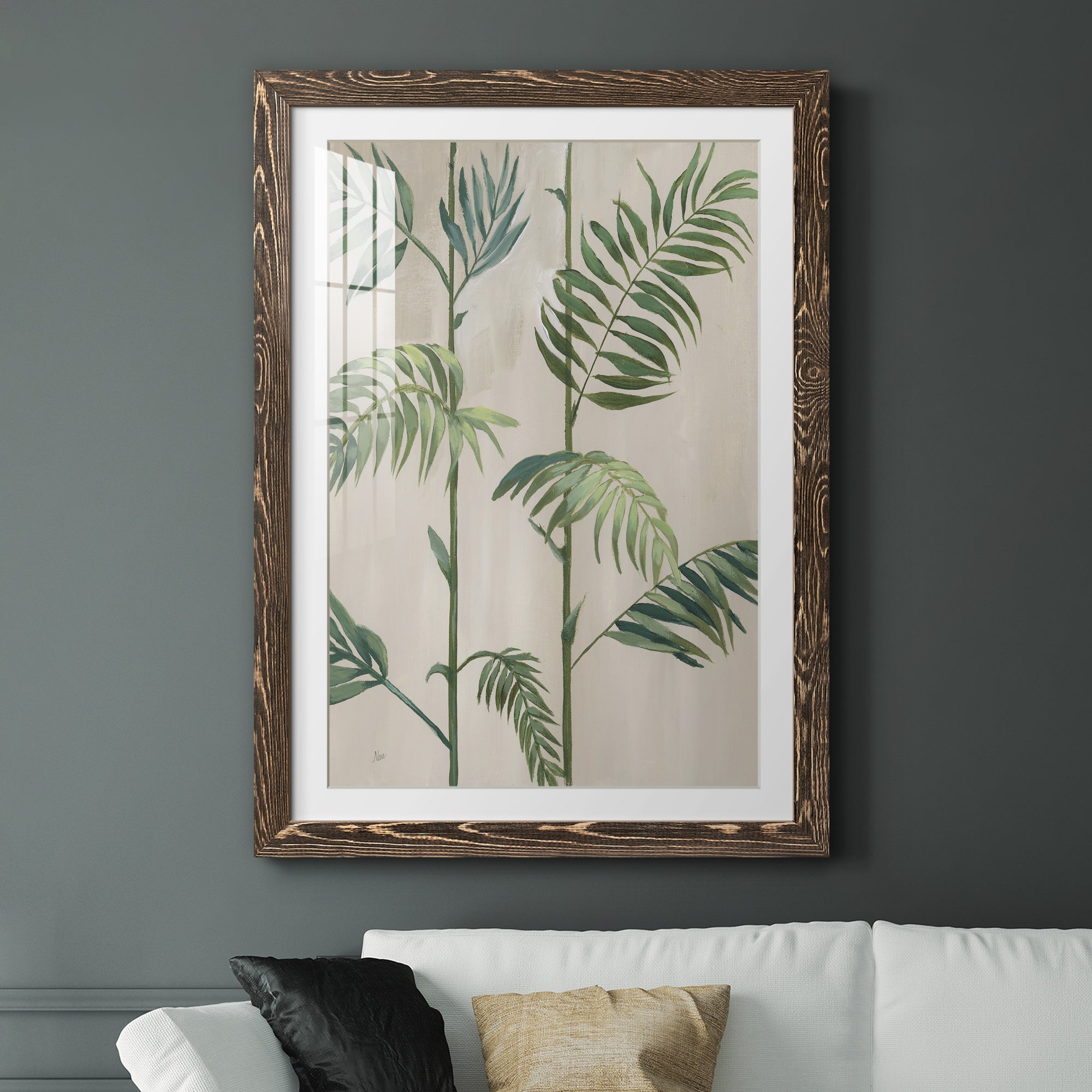 Modern Fronds I - Barnwood Framed Art Print