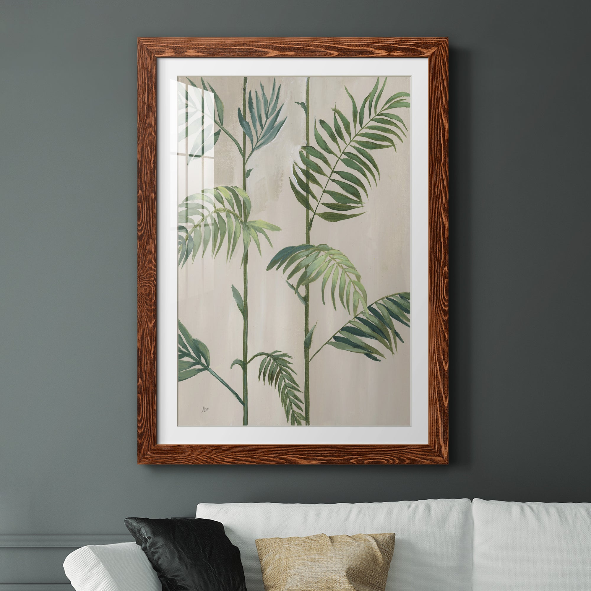 Modern Fronds I - Barnwood Framed Art Print
