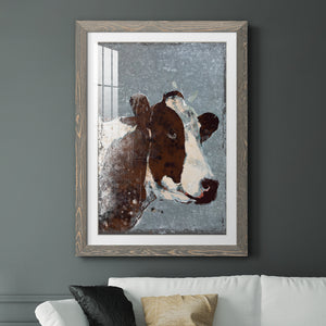 Cow On Galvanized Metal - Barnwood