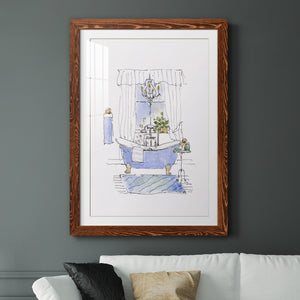 Sketchy Bath I - Premium Framed Print - Distressed Barnwood Frame - Ready to Hang