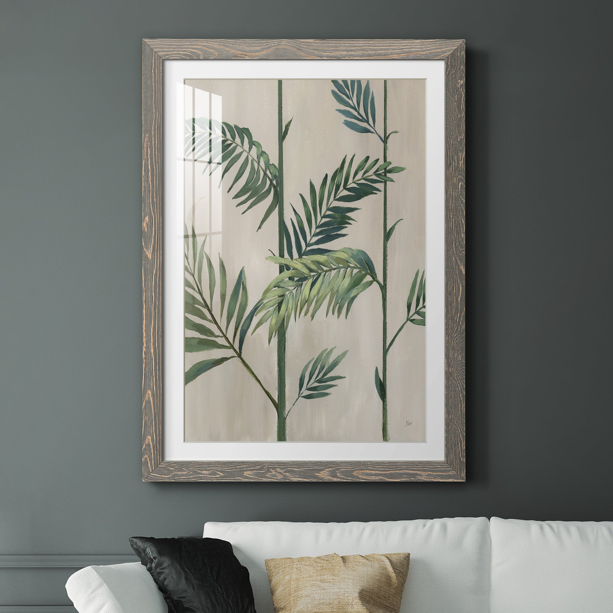 Modern Fronds II - Barnwood Framed Art Print