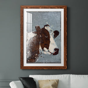 Cow On Galvanized Metal - Barnwood