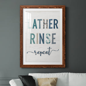Lather Rinse Repeat - Barnwood Framed Art Print