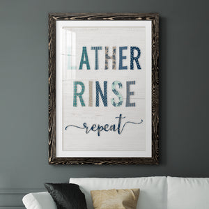 Lather Rinse Repeat - Barnwood Framed Art Print