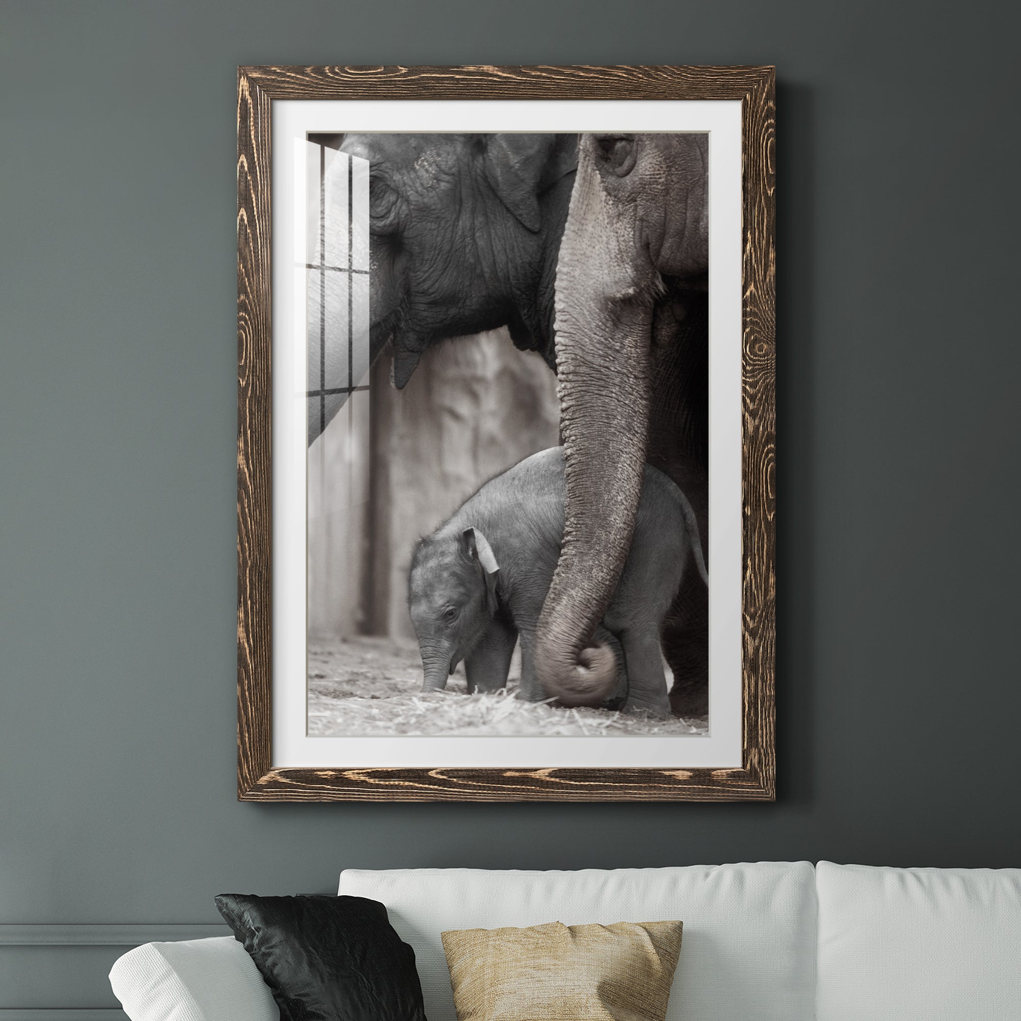 Family Moment - Barnwood Framed Art Print