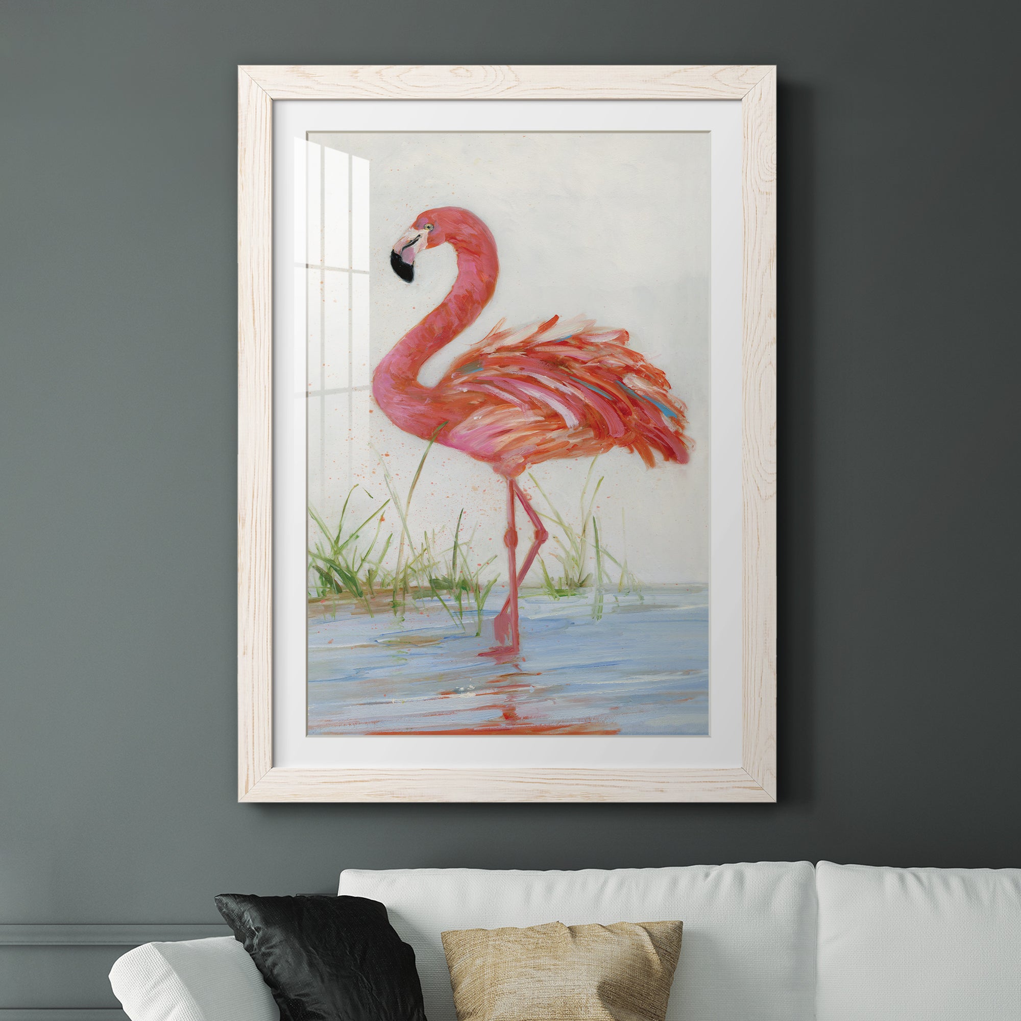 Flamingo II - Barnwood Framed Art Print