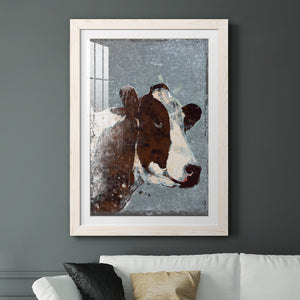 Cow On Galvanized Metal - Barnwood