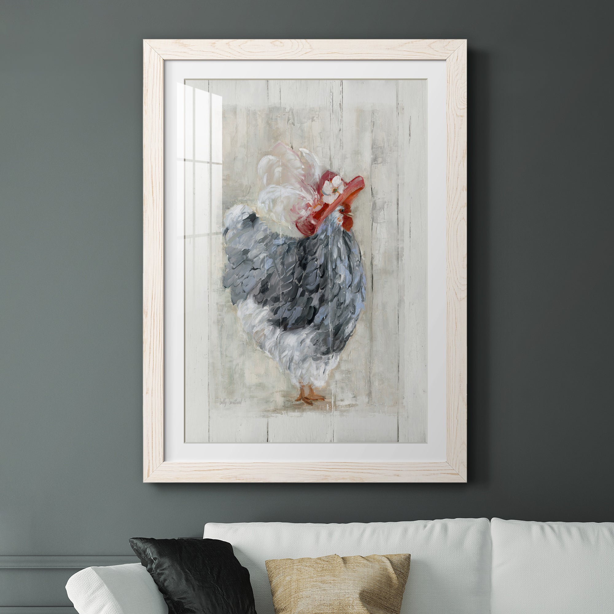 Sunday Best Hen - Barnwood Framed Art Print