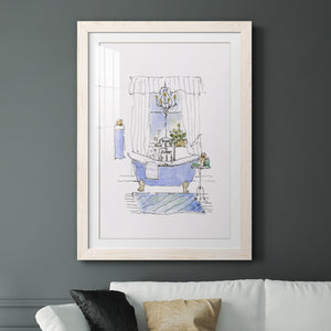 Sketchy Bath I - Premium Framed Print - Distressed Barnwood Frame - Ready to Hang