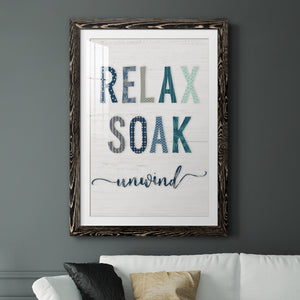 Relax Soak Unwind - Barnwood Framed Art Print