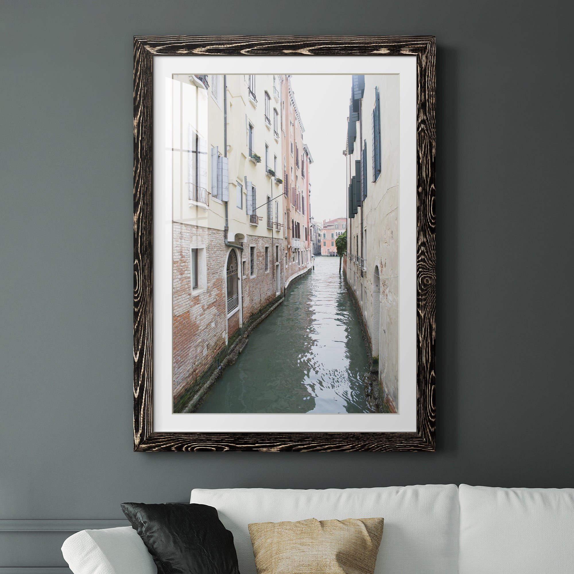 Venice Canal II - Premium Framed Print - Distressed Barnwood Frame - Ready to Hang