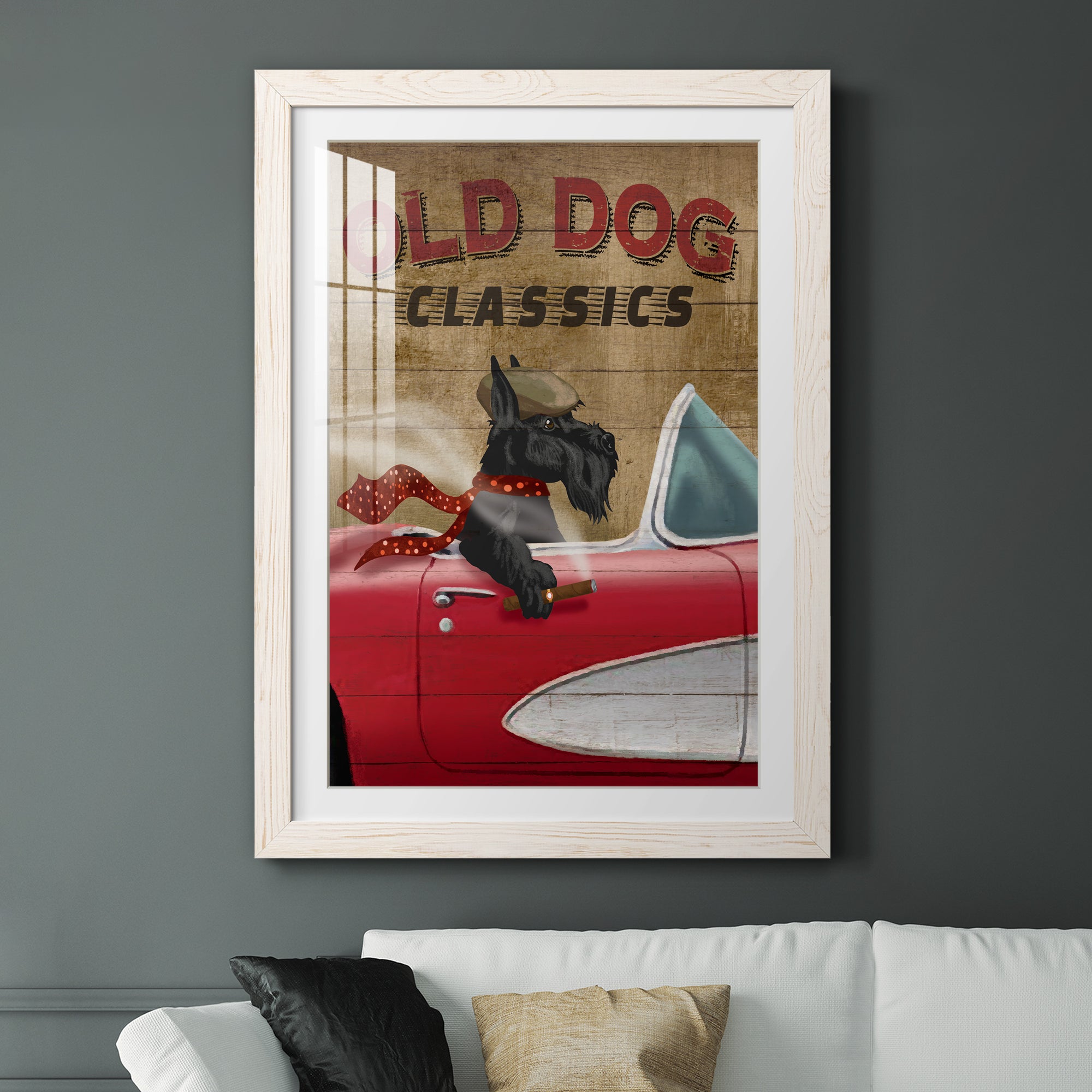 Old Dog Classics - Premium Framed Print - Distressed Barnwood Frame - Ready to Hang