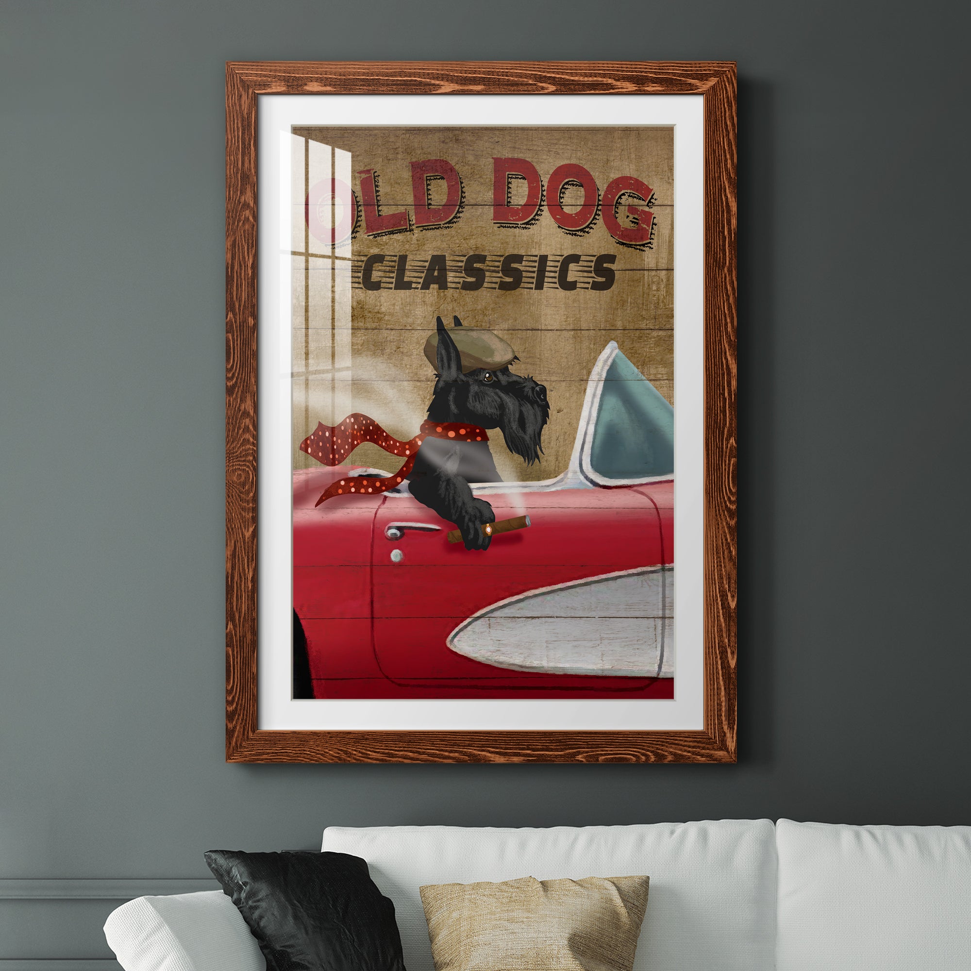 Old Dog Classics - Premium Framed Print - Distressed Barnwood Frame - Ready to Hang