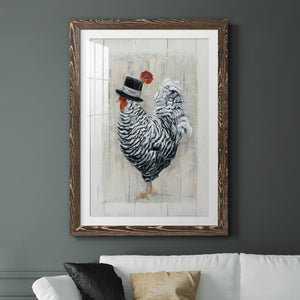 Sunday Best Rooster - Barnwood Framed Art Print
