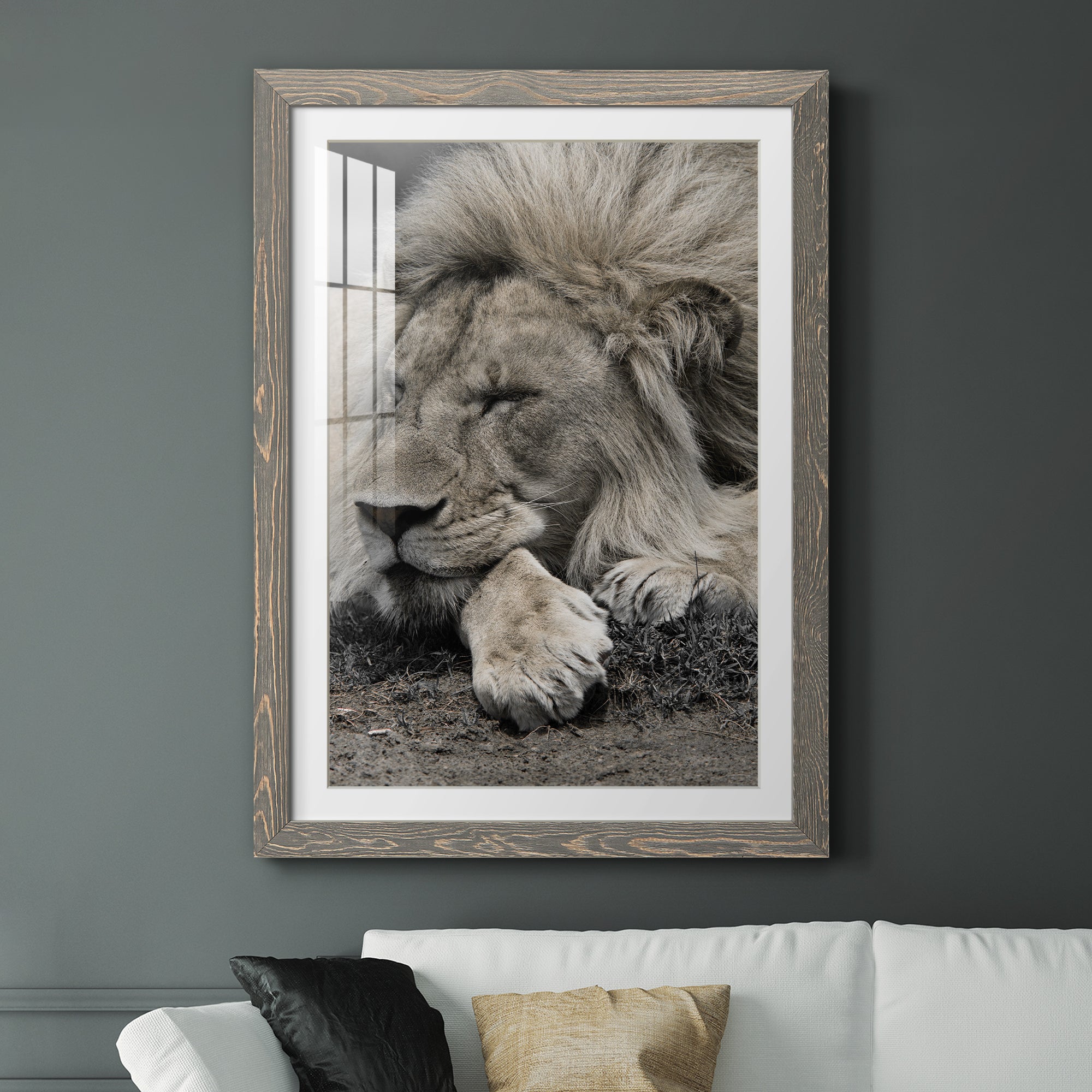 Sleepy Afternoon in Masai Mara - Barnwood Framed Art Print