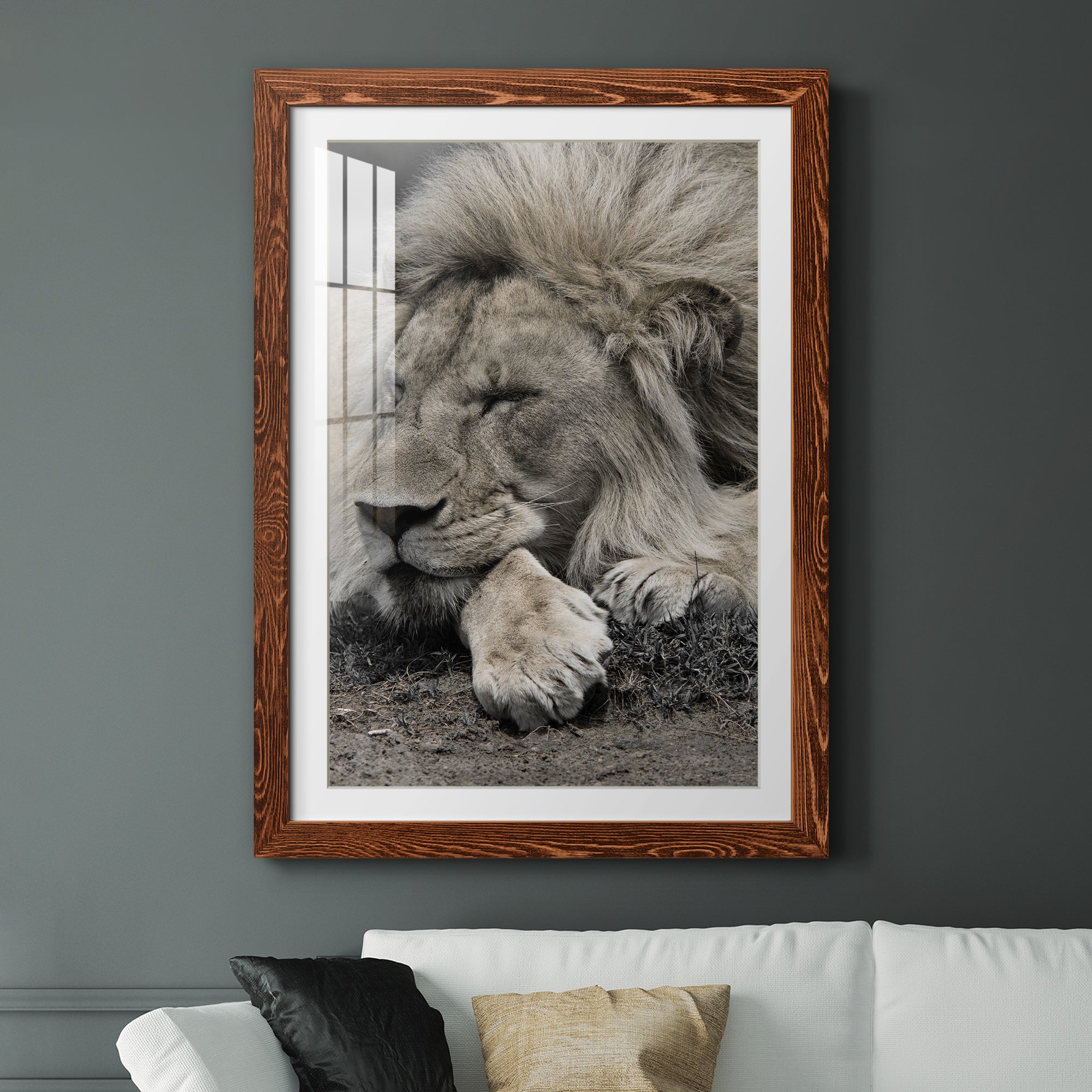 Sleepy Afternoon in Masai Mara - Barnwood Framed Art Print