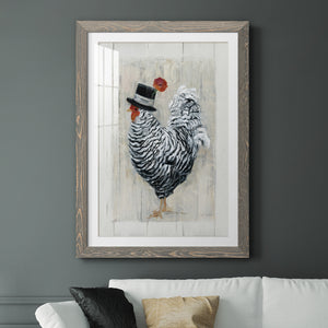 Sunday Best Rooster - Barnwood Framed Art Print