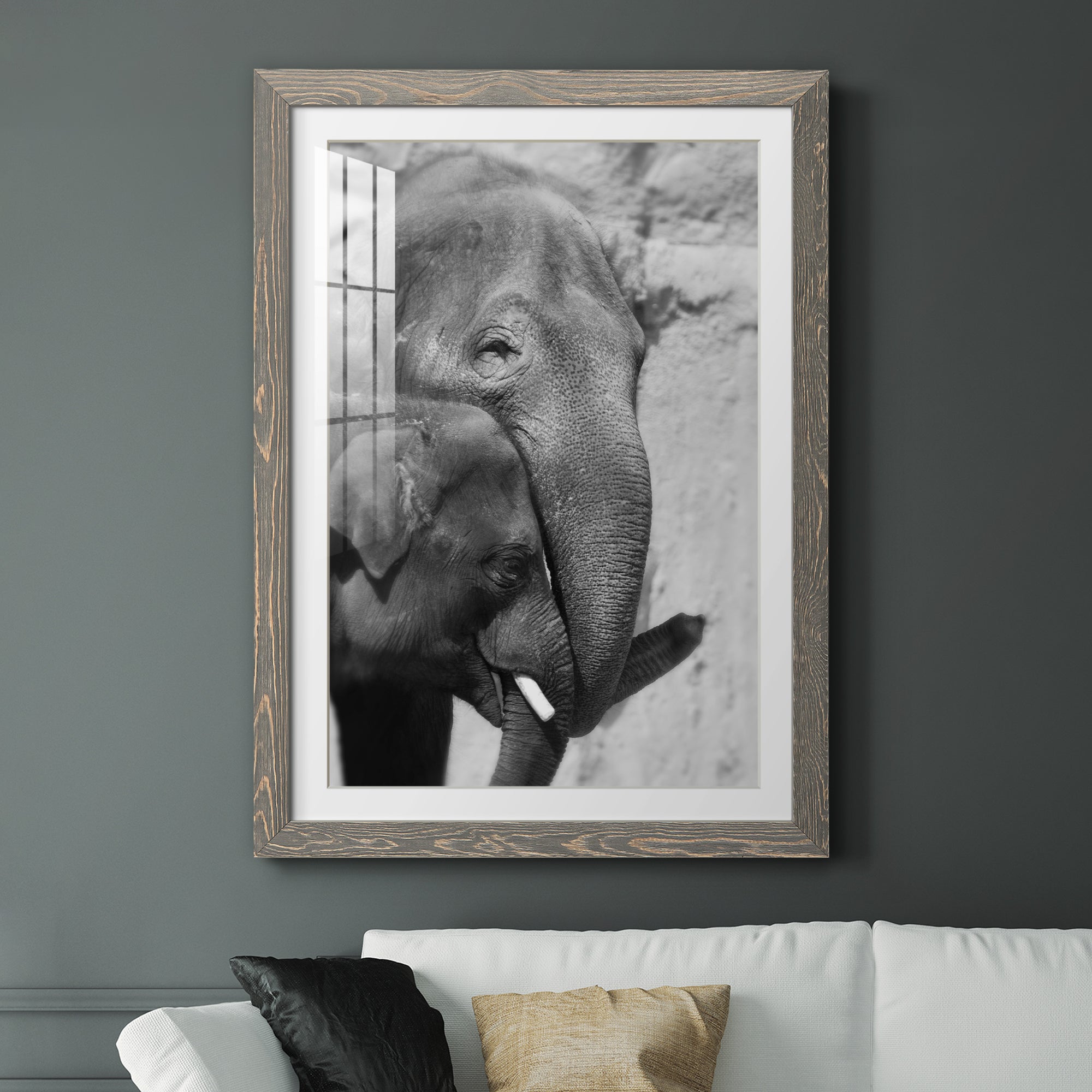 Tender Moment - Barnwood Framed Art Print