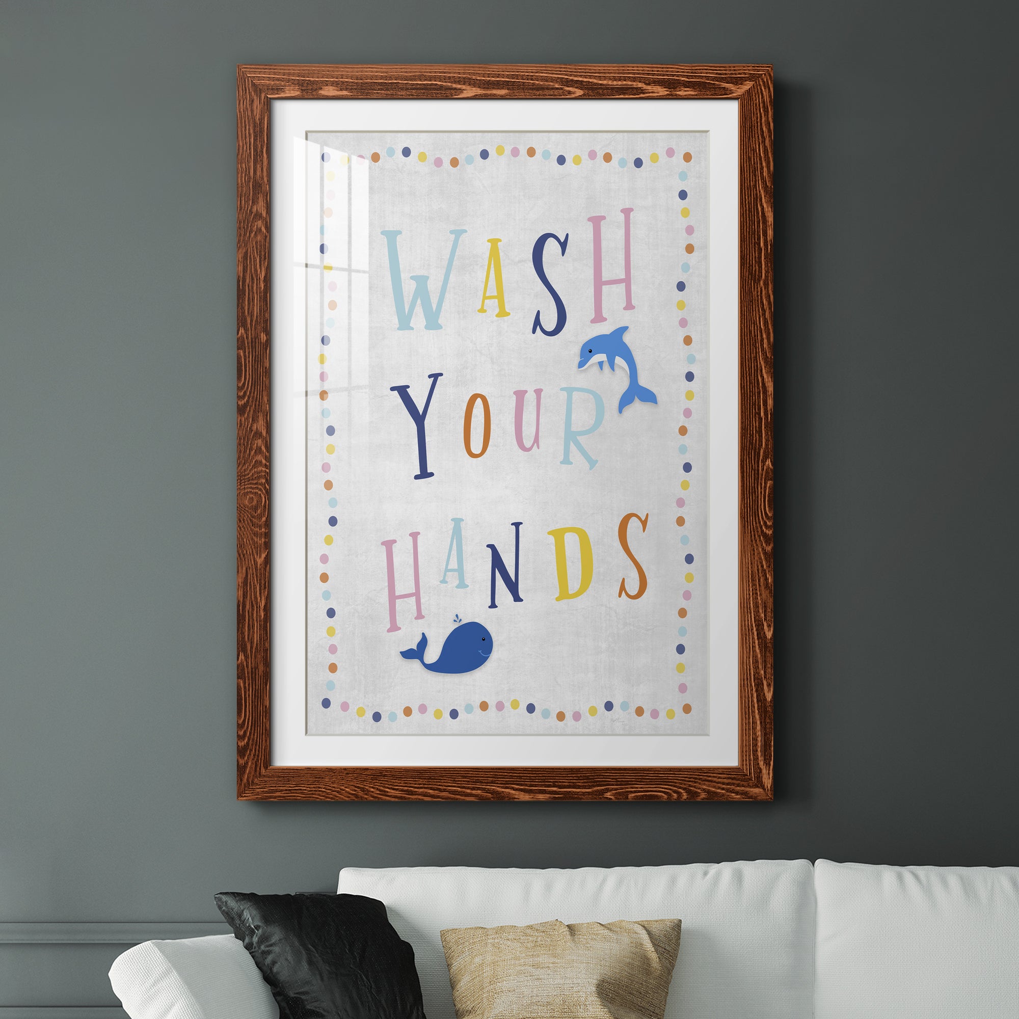 Wash Your Hands - Premium Framed Print - Distressed Barnwood Frame - Ready to Hang