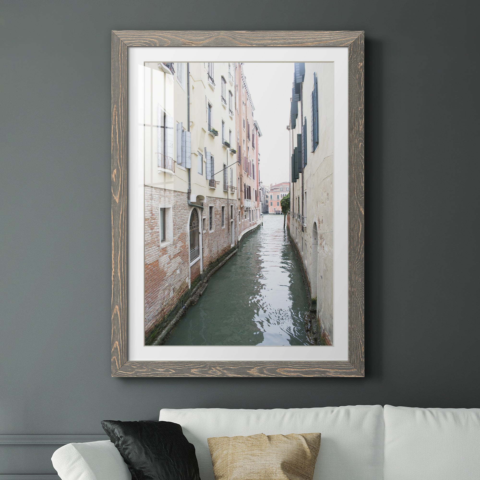 Venice Canal II - Premium Framed Print - Distressed Barnwood Frame - Ready to Hang