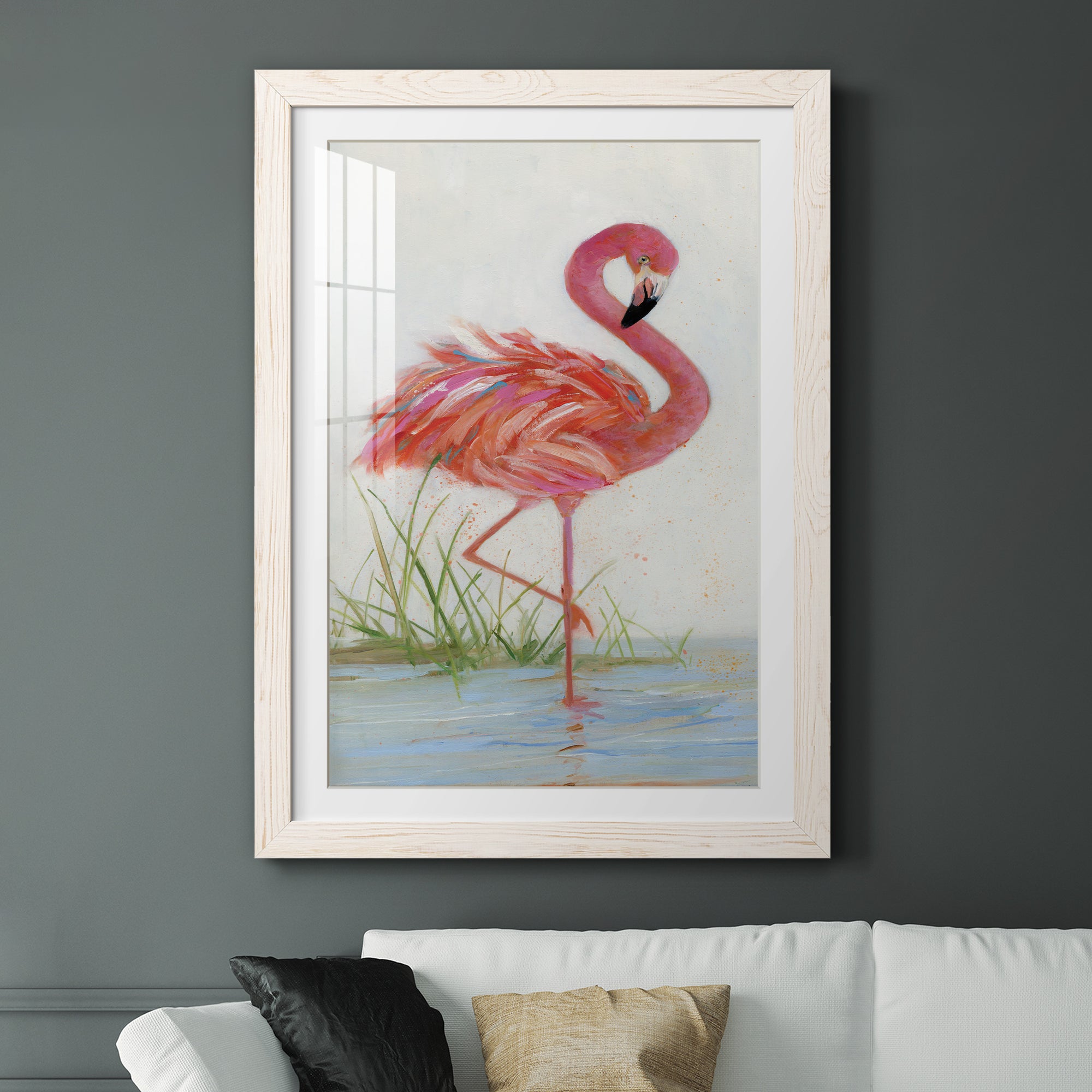 Flamingo I - Barnwood Framed Art Print